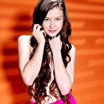 Pic of Sweet teen Emily Bloom removes pink underwear for a nude modelling session