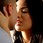Pic of Beautiful brunette chick and her lovely big natural hangers giving head