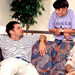 Pic of Dark-haired woman Carol Rouge does a DP during a gangbang scene