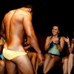 Pic of Clothed Latina hoes in glasses jerking the monster male stripper cock