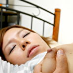 Pic of Japanese girl Sara Saijo sports a creampie after having sex on a bed