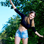 Pic of Teen solo girl Dakota Pink bares her heavenly body on a paved road