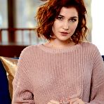 Pic of Redhead glam model Eliza Ibarra removes sweater on way to posing naked