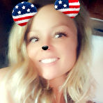 Pic of Blonde MILF Madden shops her topless selfie with silly ears and nose