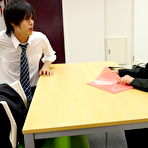Pic of Japanese chick Hasumi receives a creampie during sex at a job interview