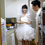 Pic of Japanese girl Ruri Narumiya has sex with her man friend in a wedding dress