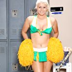 Pic of Sexy busty teen blonde Layla Price takes off her cheerleader unifrom