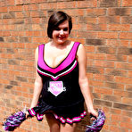 Pic of Overweight amateur Roxy doffs a cheerleader uniform in over the knee socks
