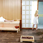 Pic of Teens Alaina Dawson, Elsa Jean and Piper Perri have all girl 3some in sauna