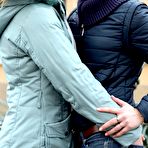 Pic of Barely legal girls kiss in public before heading home for sex with a man