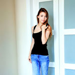 Pic of Pretty young Mila Azul sheds underwear to fondle big boobs & spread ass wide