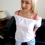 Pic of Natural blonde Amber Deen has her hair pulled after undressing for a man