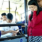 Pic of Japanese coed Aimi Nagano finds herself being gangbanged on a bus