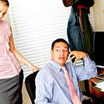 Pic of Blonde secretary Alexis Texas strips mini skirt for hot office facial