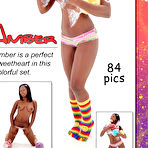 Pic of Cute black teen Amber strips naked while wearing colourful toe socks
