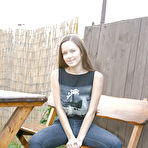 Pic of Cute brunette teen with big boobs Lucie showing her bodie