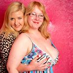 Pic of Fat amateur Samantha and her lesbian girlfriend grab each others big butts