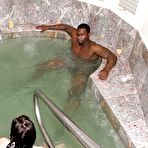 Pic of Nude Jodi Taylor takes wet black cock down the throat in top interracial