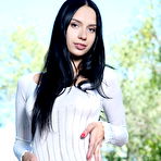 Pic of Skinny girl Dita V opening long legs to display perfect pussy