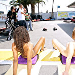 Pic of Black and white girls fucked by RC cars with dildos