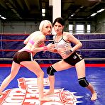 Pic of Seductive lesbians Paige Fox & Lucy Bell fighting for dominance