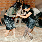Pic of Stunning fetish ladies have some fully clothed mud wrestling fun