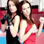 Pic of Horny lesbian wins a wild catfight and receives domination in strapon action