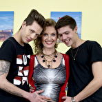 Pic of Horny mature housewife enjoys groupsex with the neighborhood young men