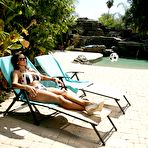 Pic of Mature brunette Persia Monir stripped from bikini and fucked outdoor