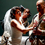 Pic of MILF pornstar Veronica Avluv taking interracial gangbang in wedding dress