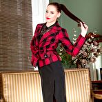 Pic of Solo model Becky Perry shows her bare ass in vintage nylons and garters