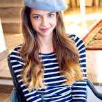 Pic of Charming teen Kay J flashes her polkadot underwear before getting bare naked