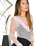 Pic of Stylish office woman Eva Lovia plays an entrancing solo in her chic lingerie