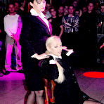 Pic of Asian stripper Katsuni and a blonde dancer put on a show for the boys