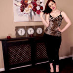 Pic of Hot UK redhead Jaye Rose strips to a waist cincher during solo action