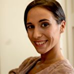 Pic of First timer Kitty Fox seduces a ripped man in a short robe and black lingerie
