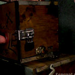 Pic of Bound BDSM slave Abigail Dupree has her pierced pussy spread & her ass stuffed