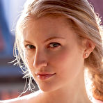 Pic of Flexible blonde teen Bretona shows her nice ass and shaved pussy in the nude