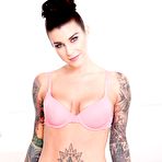 Pic of Ink queen Felicity Feline goes ass to mouth in mauve pantyhose