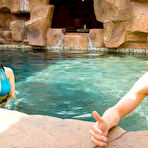 Pic of Busty redhead Siri has sex with a neighbour after drinks in a pool