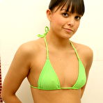 Pic of Young first timer Sasha doffs her bikini top before showering in a SFW manner