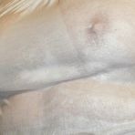 Pic of Amateur grandmother Caro removes her wet clothing while taking a shower