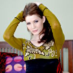Pic of Admirable brunette uncovering her graceful curves and spreading her legs