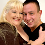 Pic of Fat nan with blonde goes pussy to mouth with her younger lover