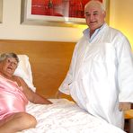 Pic of Obese nan Grandma Libby has sexual relations with her old doctor on her bed