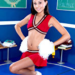 Pic of 18 year old cheerleader Ariana Marie strips off her uniform to pose for nudes