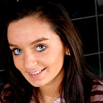 Pic of Young brunette Katrin strips totally naked before getting in a bathtub