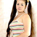 Pic of Young first timer Bea bares her big naturals before slipping off her thong