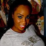 Pic of Stunning black dime Sandi Jackman doing a cock via bathroom gloryhole