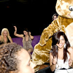 Pic of Clothed chicks please a dancing bear on a non nude wild party